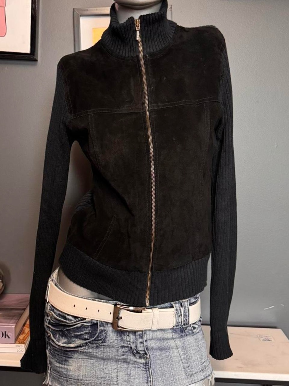 GENUINE SUEDE Y2K Sweater Jacket - Picture 2 of 6
